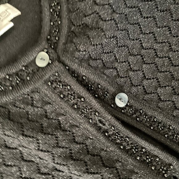 Outlander Woman Black Button Down Beaded Trim Vest New with Tags 3X - Picture 8 of 8
